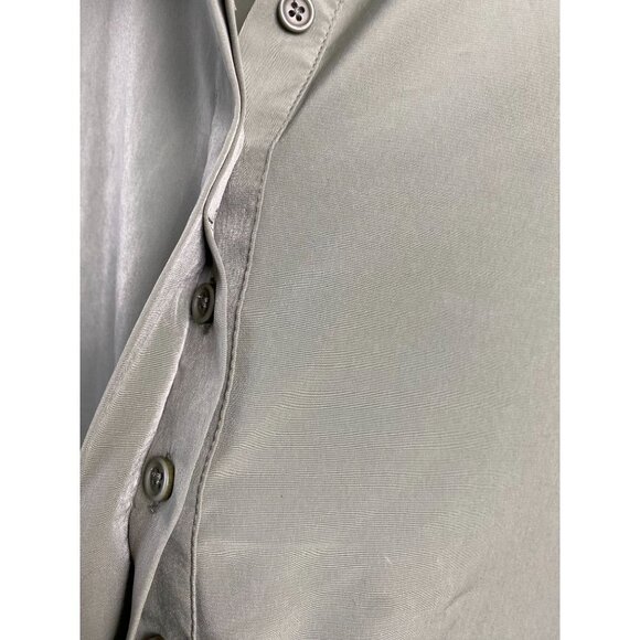 Chico's Green Tunic top Womens size Medium Career office Flowy solid Long Sleeve - Picture 10 of 12